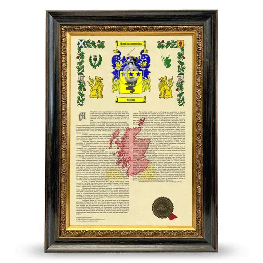 Milin Armorial History Framed - Heirloom