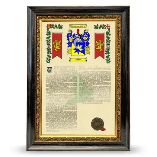 Milles Armorial History Framed - Heirloom