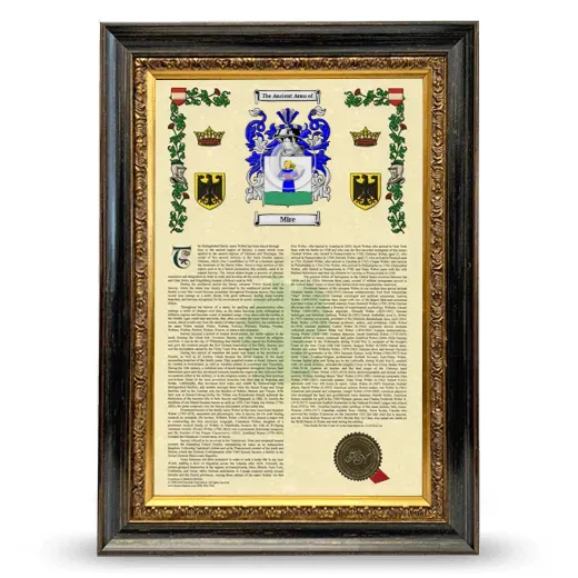 Mire Armorial History Framed - Heirloom