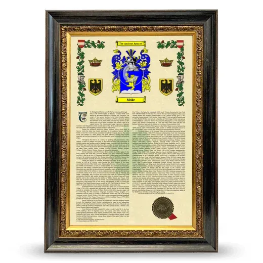 Moke Armorial History Framed - Heirloom