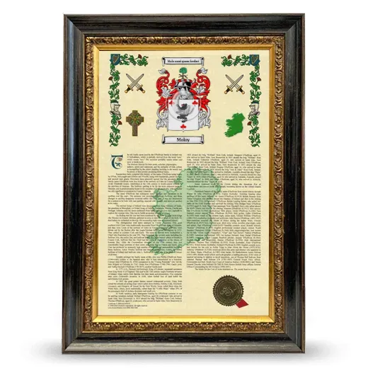 Moloy Armorial History Framed - Heirloom