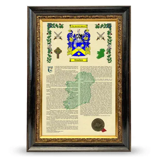 Monahan Armorial History Framed - Heirloom