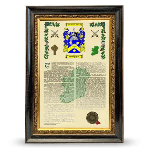 Moneghynd Armorial History Framed - Heirloom