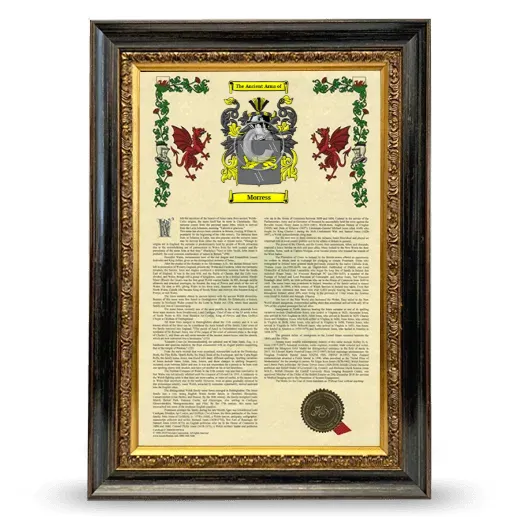 Morress Armorial History Framed - Heirloom