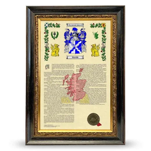 Morvile Armorial History Framed - Heirloom