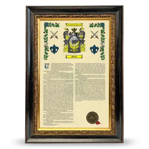 Moucy Armorial History Framed - Heirloom