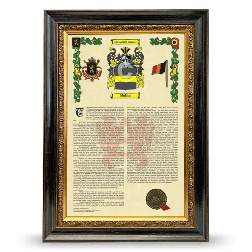 Mullins Armorial History Framed - Heirloom