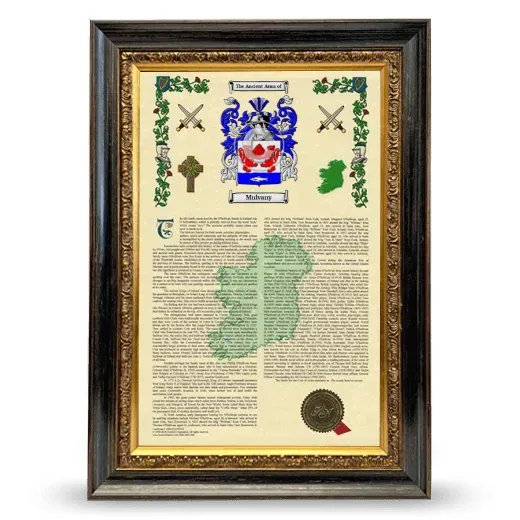 Mulvany Armorial History Framed - Heirloom