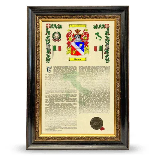 Muratta Armorial History Framed - Heirloom