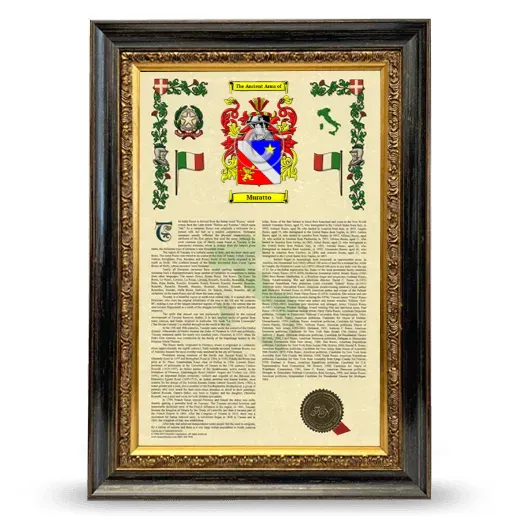 Muratto Armorial History Framed - Heirloom