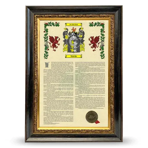 Murvin Armorial History Framed - Heirloom