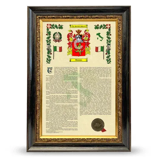 Muscas Armorial History Framed - Heirloom