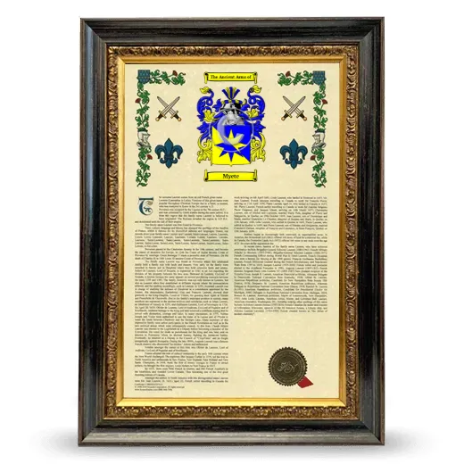 Myete Armorial History Framed - Heirloom