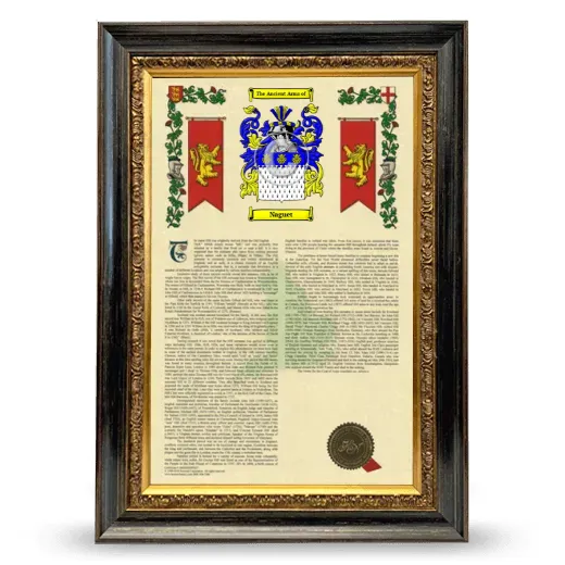 Naguet Armorial History Framed - Heirloom