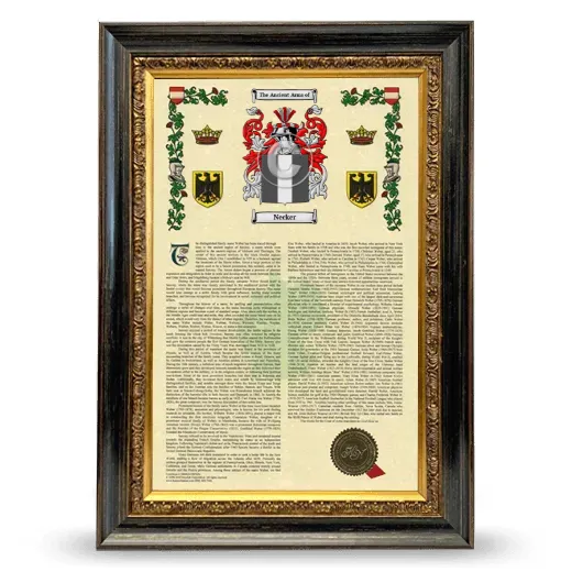 Necker Armorial History Framed - Heirloom