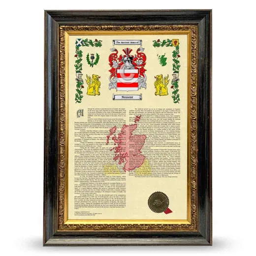 Nessent Armorial History Framed - Heirloom