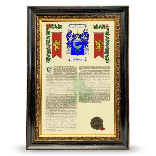 Netherton Armorial History Framed - Heirloom