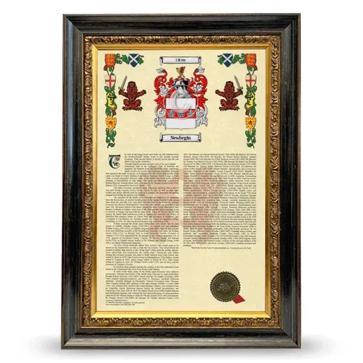 Newbegin Armorial History Framed - Heirloom
