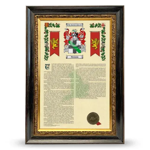 Newnom Armorial History Framed - Heirloom