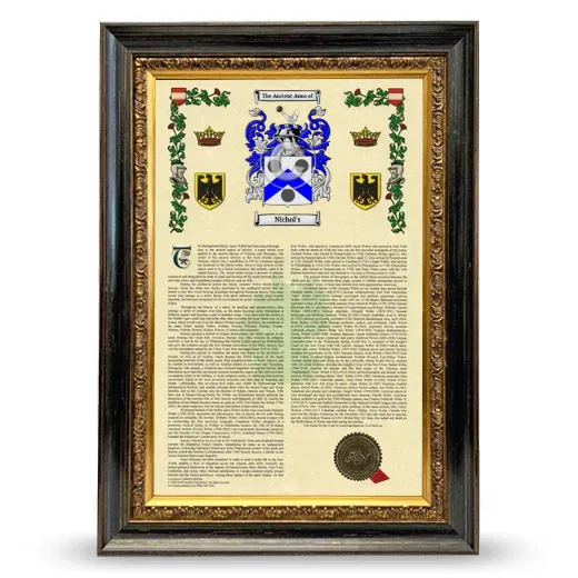Nichol's Armorial History Framed - Heirloom