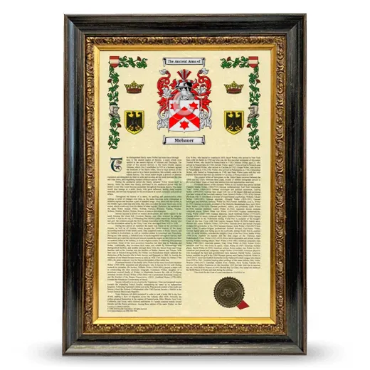 Niebauer Armorial History Framed - Heirloom