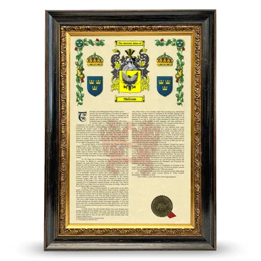 Nielsson Armorial History Framed - Heirloom