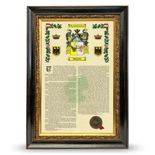 Nietzsche Armorial History Framed - Heirloom