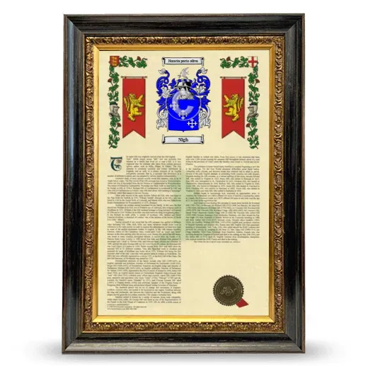 Nigh Armorial History Framed - Heirloom