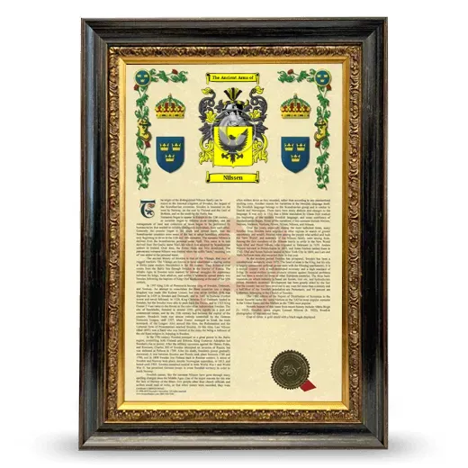 Nilssen Armorial History Framed - Heirloom