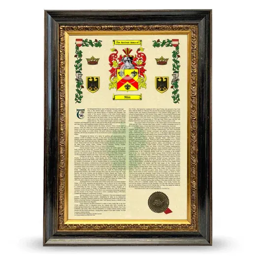Niss Armorial History Framed - Heirloom
