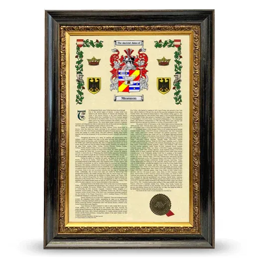 Nissenson Armorial History Framed - Heirloom