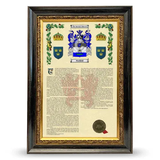 Nordahl Armorial History Framed - Heirloom
