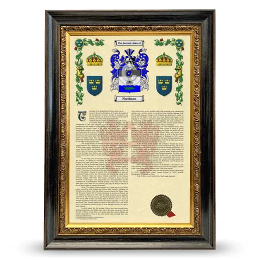 Nordman Armorial History Framed - Heirloom