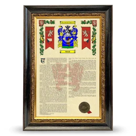 Novak Armorial History Framed - Heirloom