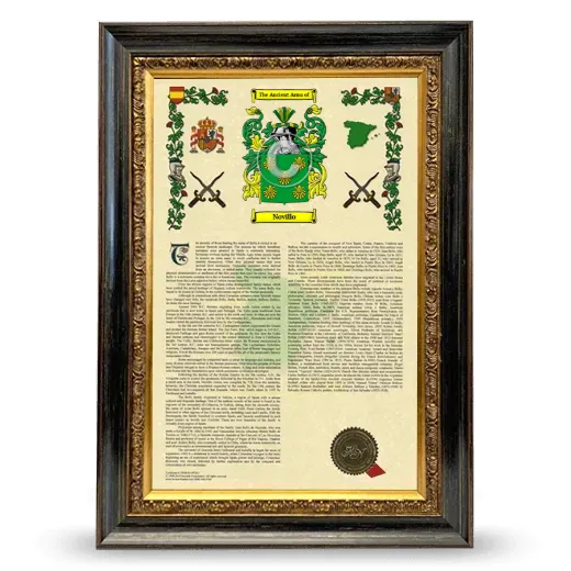 Novillo Armorial History Framed - Heirloom