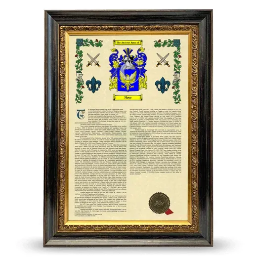 Noye Armorial History Framed - Heirloom