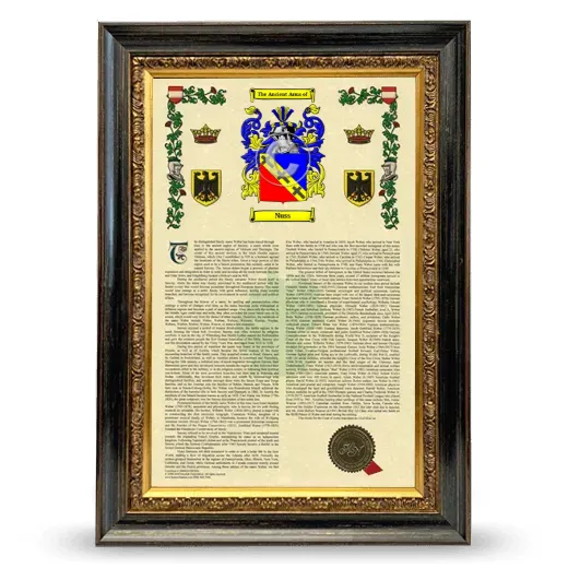 Nuss Armorial History Framed - Heirloom