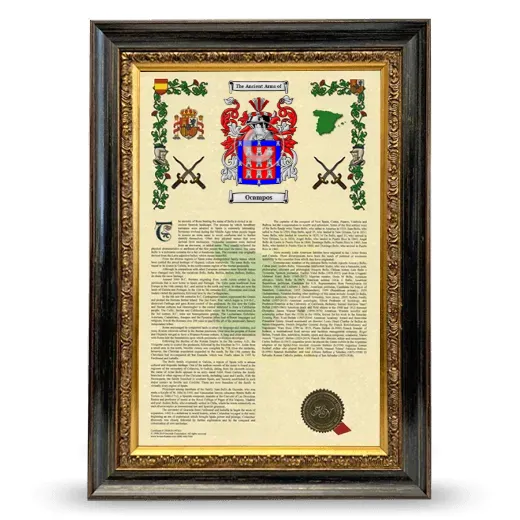 Ocampos Armorial History Framed - Heirloom