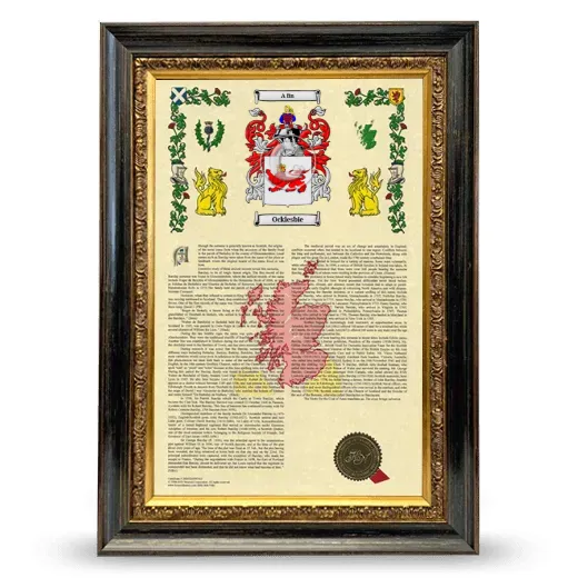 Ocklesbie Armorial History Framed - Heirloom