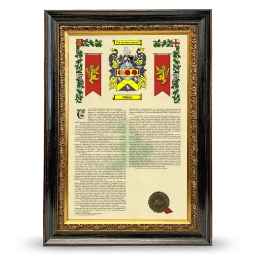 Odams Armorial History Framed - Heirloom