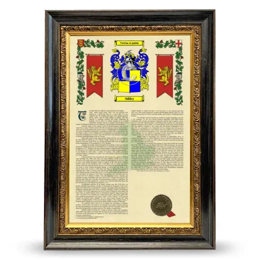 Oddey Armorial History Framed - Heirloom