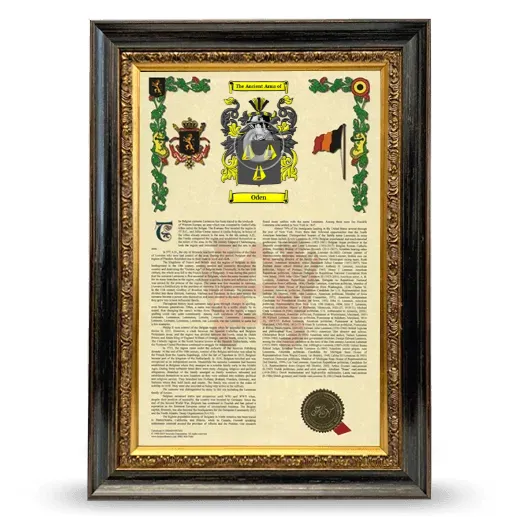 Oden Armorial History Framed - Heirloom
