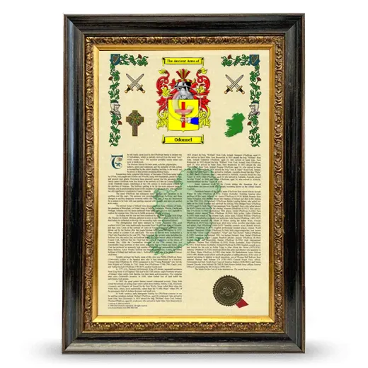 Odonnel Armorial History Framed - Heirloom
