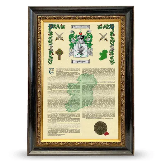 Ogallagher Armorial History Framed - Heirloom