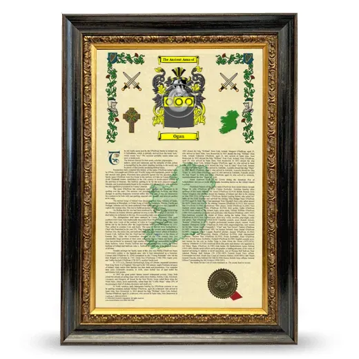 Ogan Armorial History Framed - Heirloom