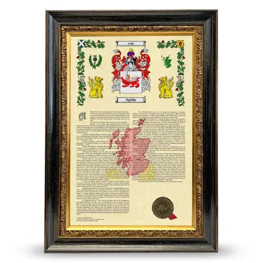 Ogleby Armorial History Framed - Heirloom