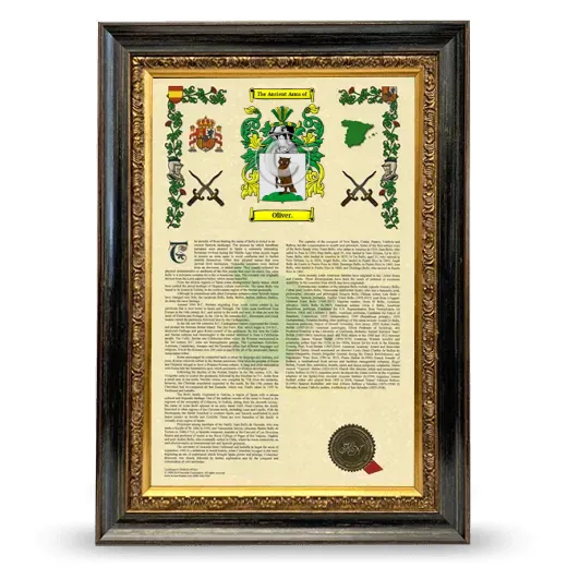 Oliver. Armorial History Framed - Heirloom