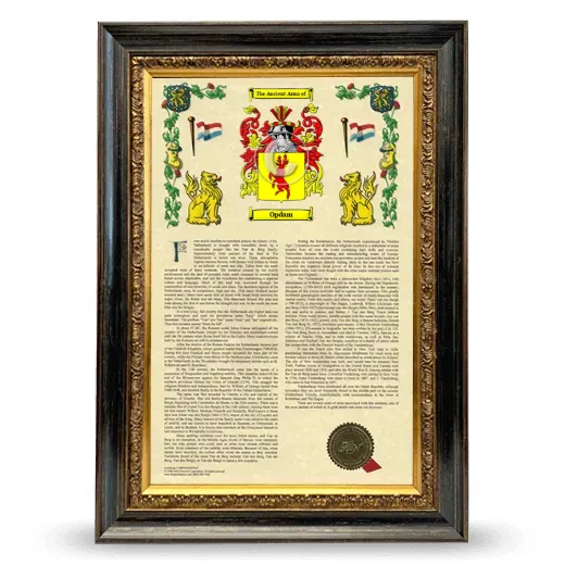 Opdam Armorial History Framed - Heirloom