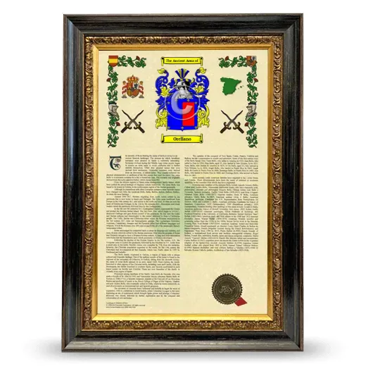 Orellano Armorial History Framed - Heirloom