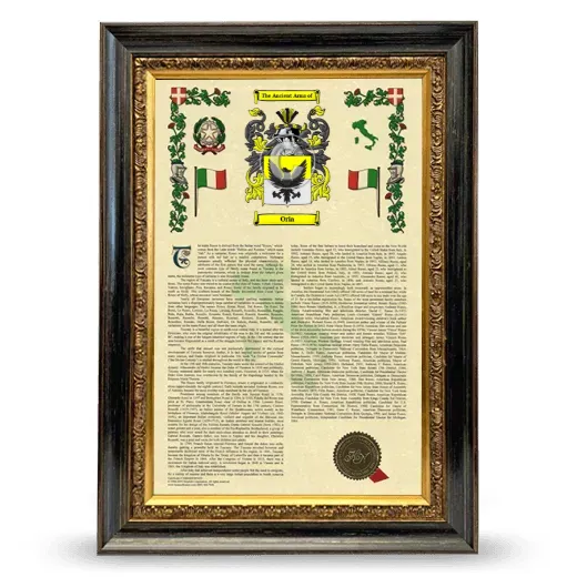 Oria Armorial History Framed - Heirloom